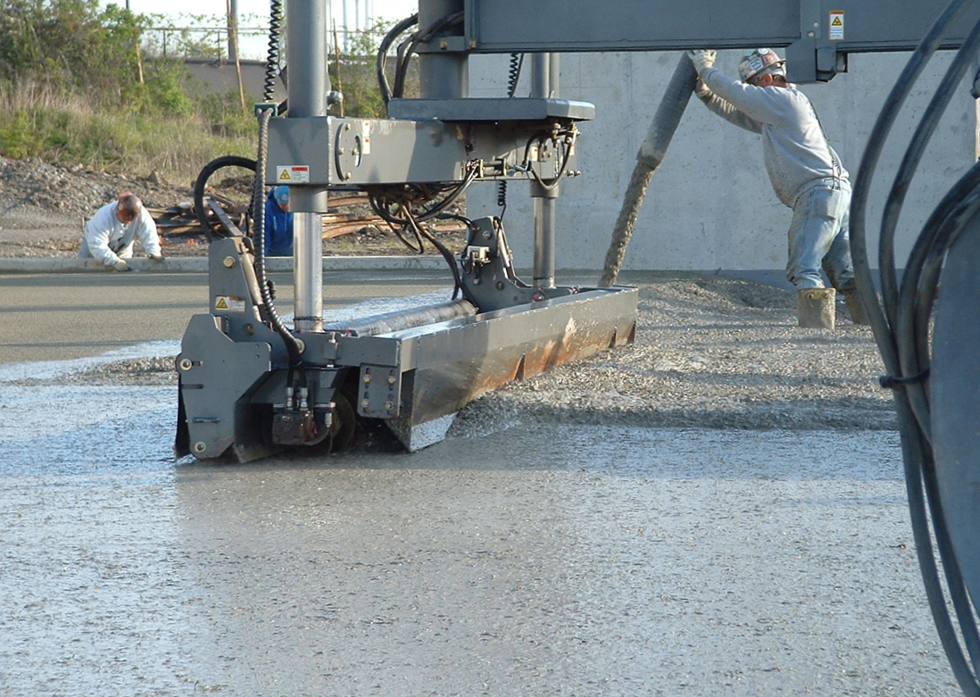 Concrete Slab being poured with Tuf-Strand SF