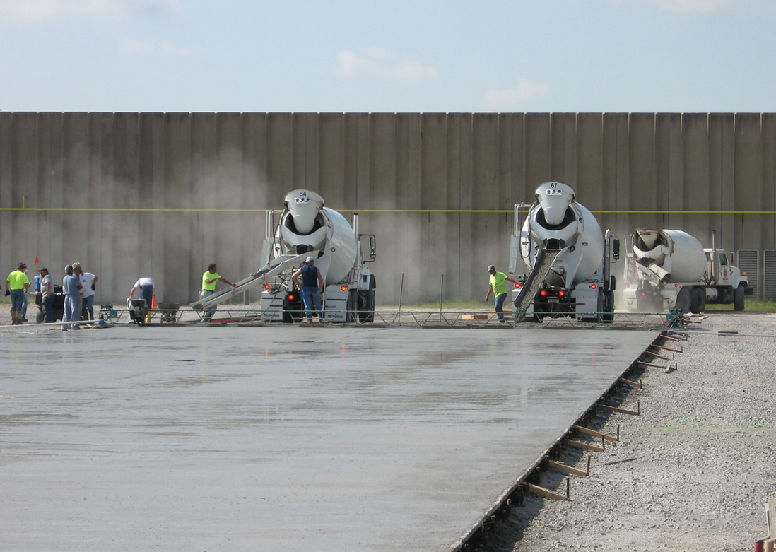 Freshly laid concrete slab with Tuf-Strand SF