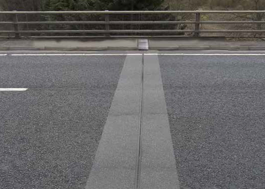 A close up of the expansion joint system on a highway, Britflex NJ