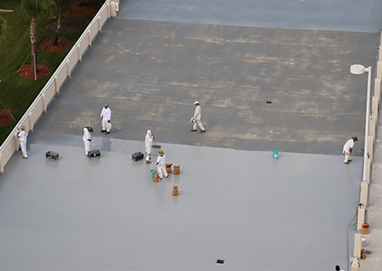 Aerial view 2 of Vulkem 951 large application project, A Two-Component, Aliphatic, Low VOC, Polyurethane Deck Coating