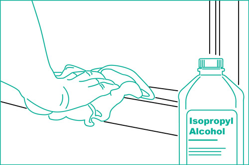 Cleaning with Isopropyl before application